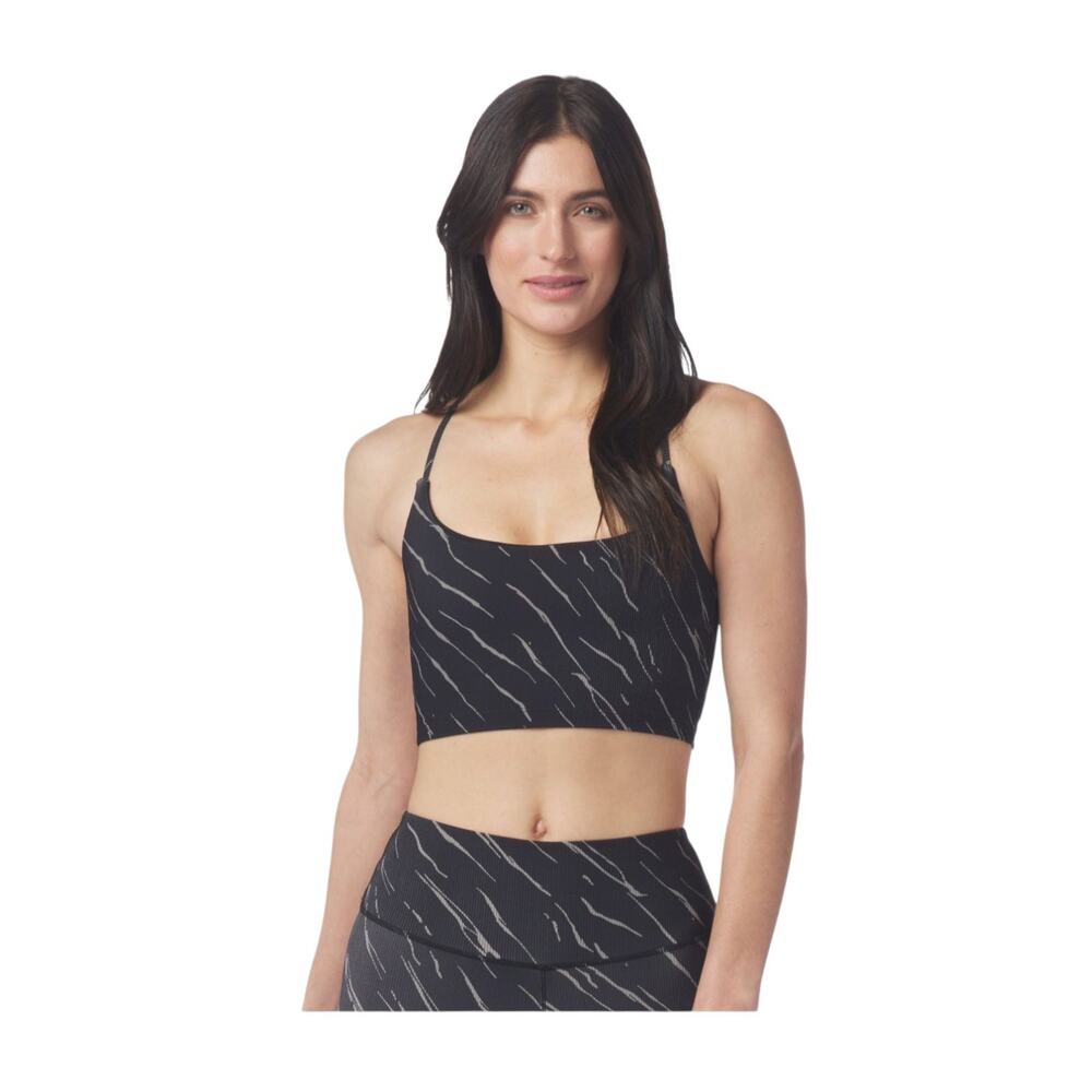 Glyder Black Streaking Tiger Pure Bra Sports Light Impact Cami, Plus Size 3X